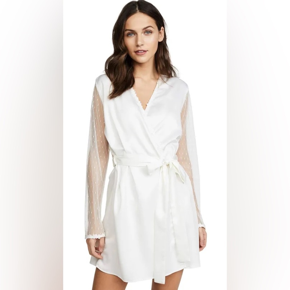 BHLDN Flora Nikrooz Showstopper Charmeuse Robe With Lace